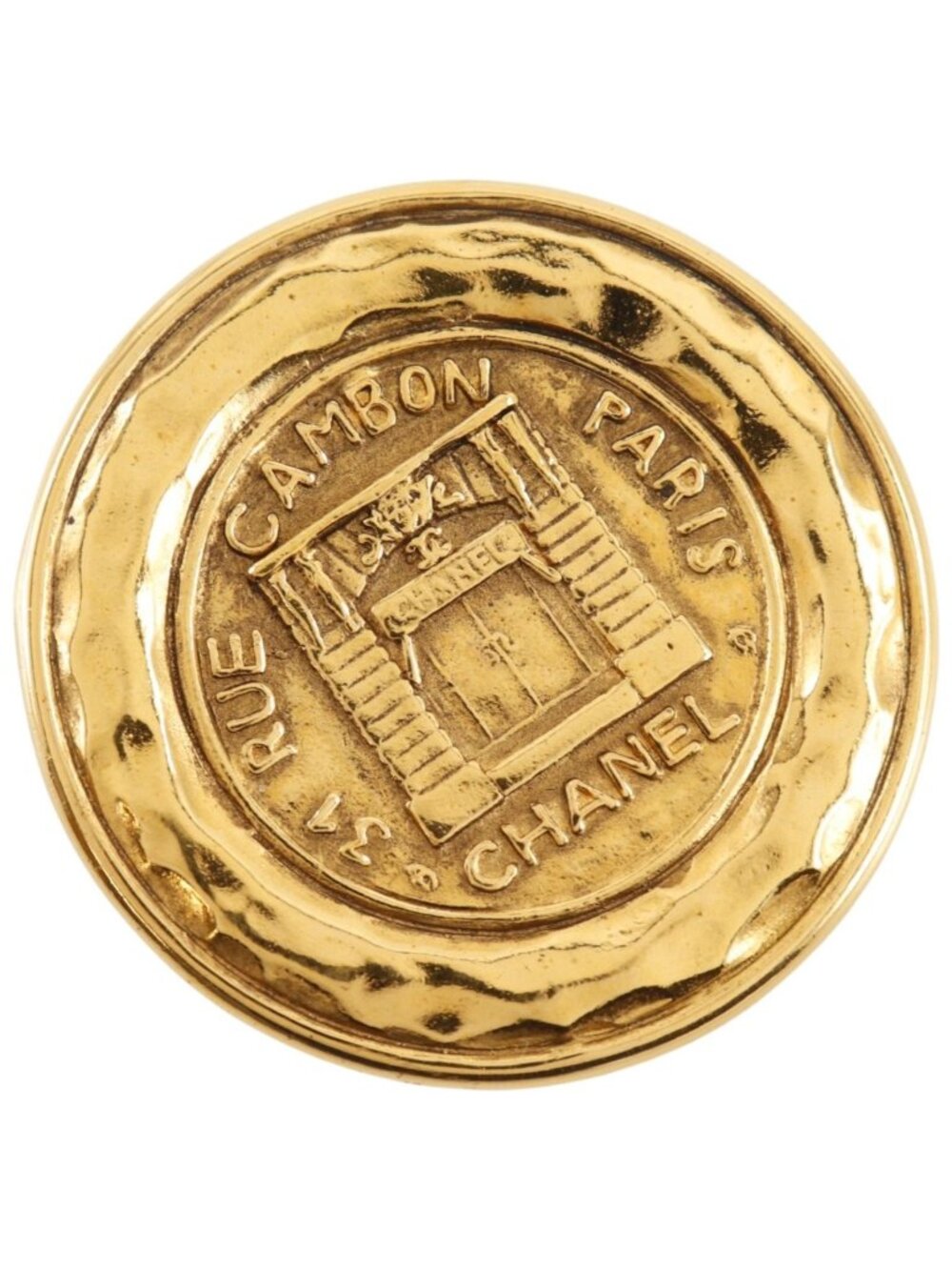 Chanel 31 Rue Cambon Vintage Gold Plated Brooch